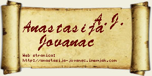 Anastasija Jovanac vizit kartica